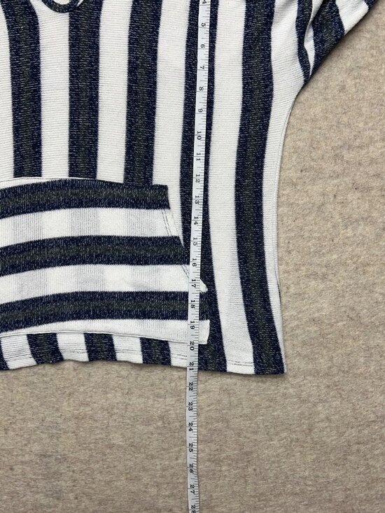 Paper Crane Striped Lightweight Hoodie Knit Small Coastal Beach Casual - Picture 8 of 8